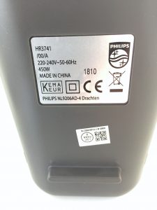 Handmixer Philips HR3741/00 Typenschild