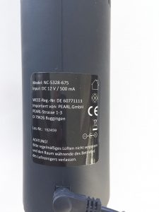 Luft Ionisator Newgen Medicals - Typenschild